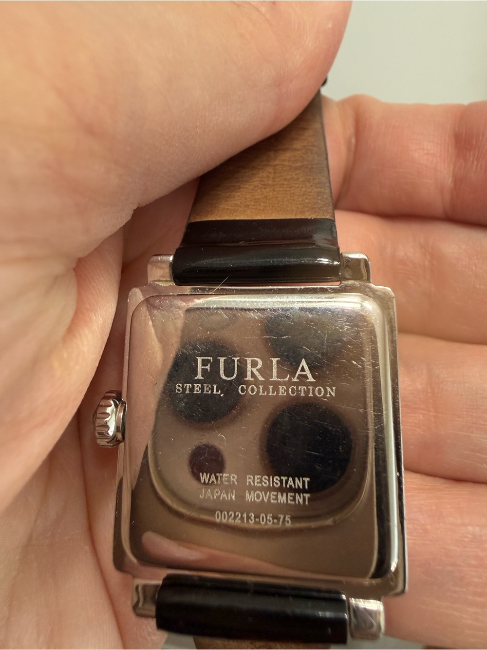 Vintage Furla Silver Butterfly Watch with Patent Leather Band - Picture 5 of 6